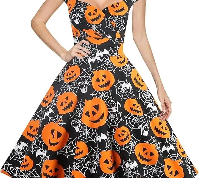 Hanpceirs Women’s Cap Sleeve 1950s Retro Vintage Cocktail Swing Dresses with Pocket