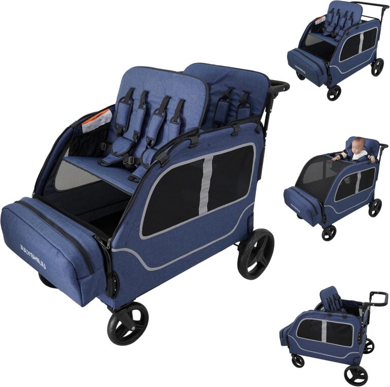 Wagon for Kids 4 Seater Wagon Stroller Travel All Terrain Foldable 2 3 5 Year Old